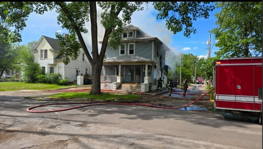 Crews battle house fire in Rock Island