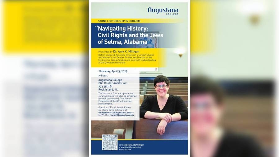 Augustana will host lecture on ‘Civil Rights & the Jews of Selma Alabama'