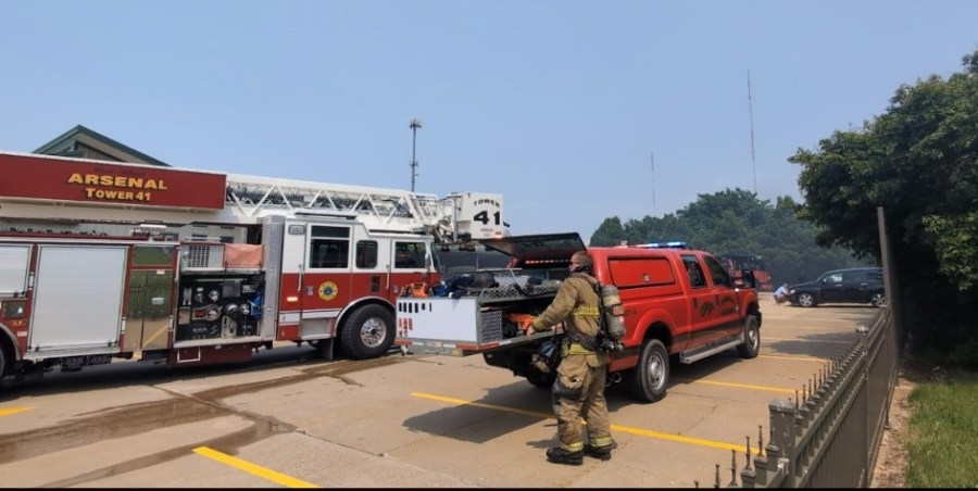 Heavy smoke visible for miles from Bettendorf blaze