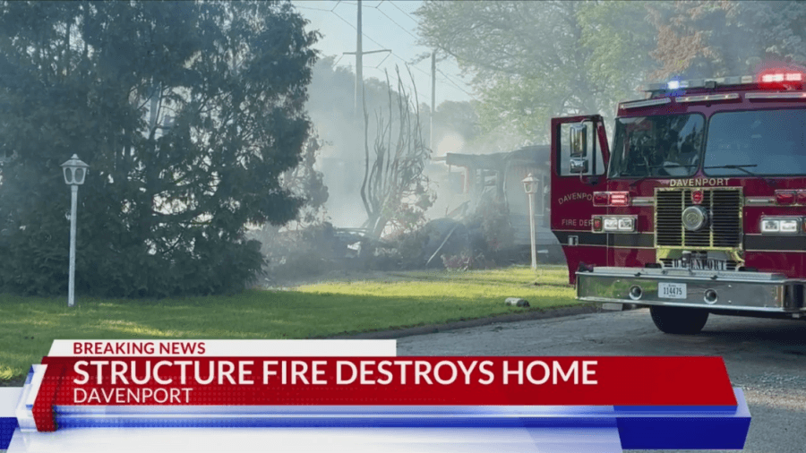 Fire destroys home in Davenport