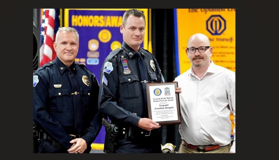 Davenport Noon Optimists recognize officer with Respect for Law award