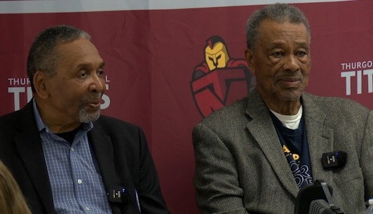 Civil rights activists speak with young Rock Island students
