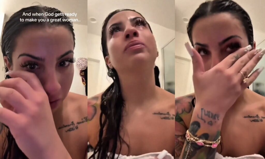 Travis Hunter's Wife Leanna Lenee Breaks Down in Tears in Shower Video: 'I Don't Even Recognize This Girl Anymore'