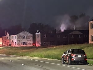 Firefighters battling fire at vacant apartment building in Dayton