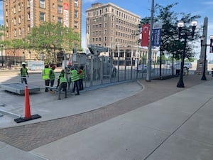 Fences, barricades placed to block off roads for NATO