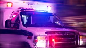 Driver hospitalized after truck hits utility pole during rollover crash