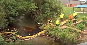 Crews continue cleanup efforts after kerosene spill into area streams worsens with heavy rain
