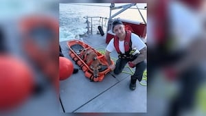 ‘Deer me, what a rescue!' Firefighters save young buck stuck in rocks