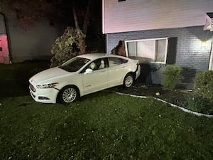 Home sustains damage after being hit by car in Montgomery County neighborhood
