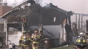 Smoke visible for miles after garage fire in Greene County