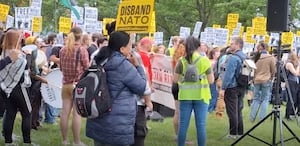 Hundreds rally against NATO Parliamentary Assembly for second day