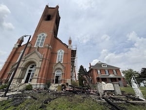 Hope remains to save historic Catholic church engulfed in flames, Archdiocese says