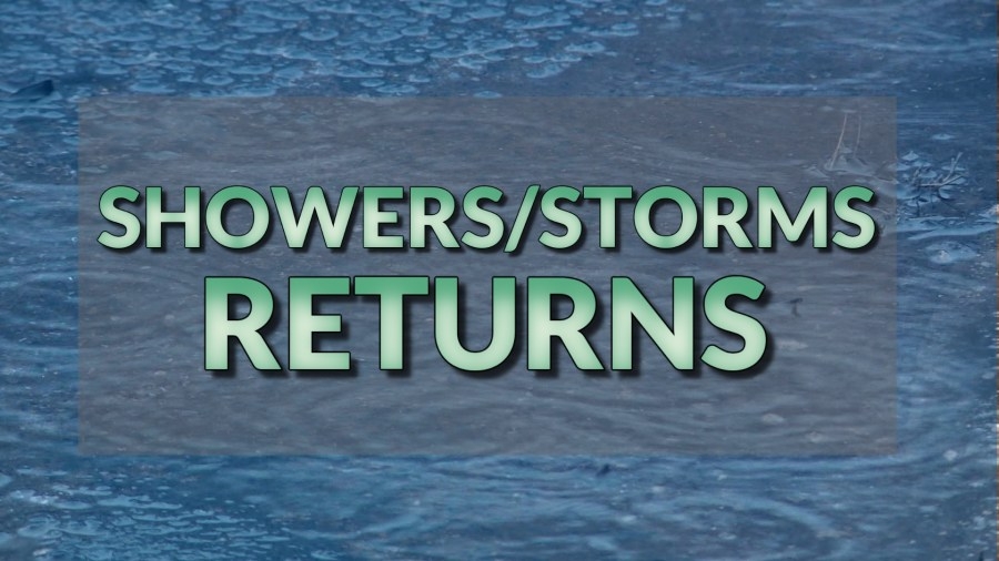 Isolated shower and storm chances return Thursday