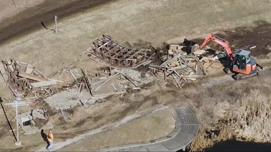 Greenwood Park art exhibit demolition underway