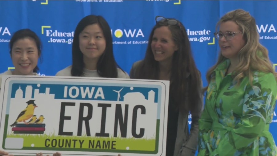 Student winner of Iowa education license plate challenge revealed