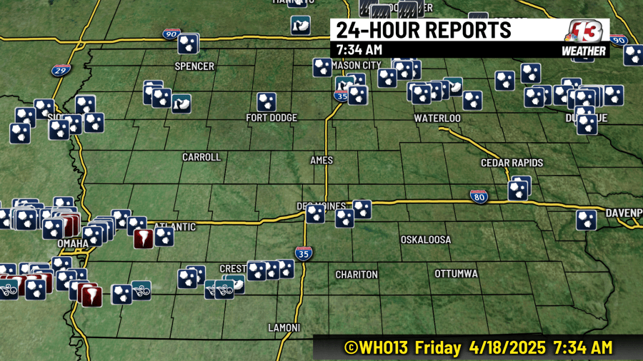 Iowa severe storms and rain reports from overnight