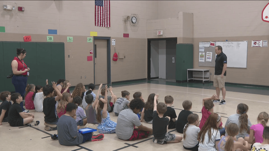 NASCAR Cup Series Driver Cole Custer visits elementary students in Newton