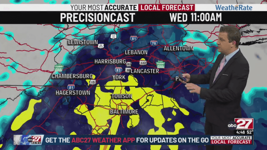 Clouds build today with a stray shower around this evening, soaking rain for Wednesday