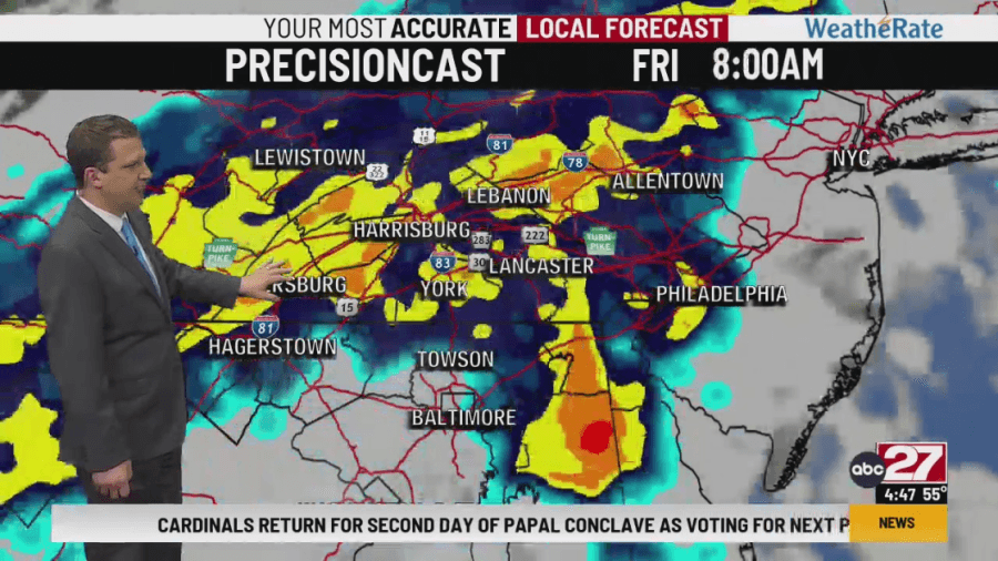 Locally heavy downpours and storms return later today