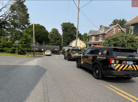 Roads blocked after truck collides with train in Lancaster County