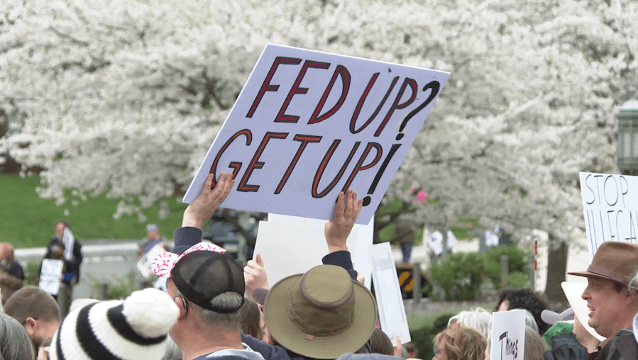 ‘Hands Off' Protest draws massive crowd to the State Capitol