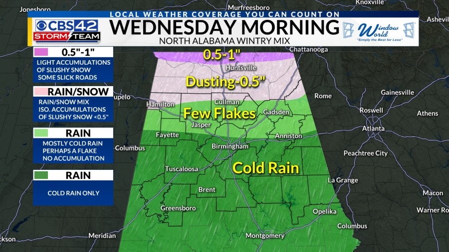 Snow/rain mix Wednesday morning, Weather Aware: Arctic Blast arrives Thursday