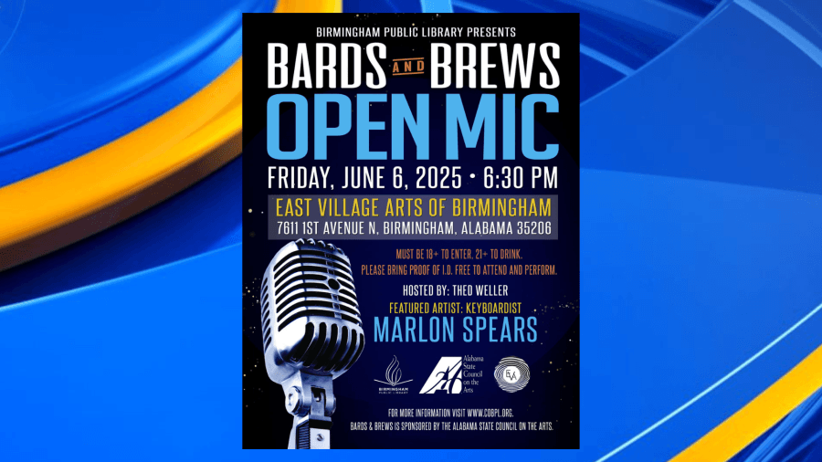 Birmingham Public Library to host Bards and Brews Open Mic at East Village Arts