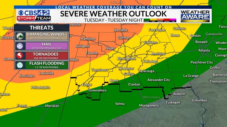 Weather Aware Tuesday: Severe storms likely