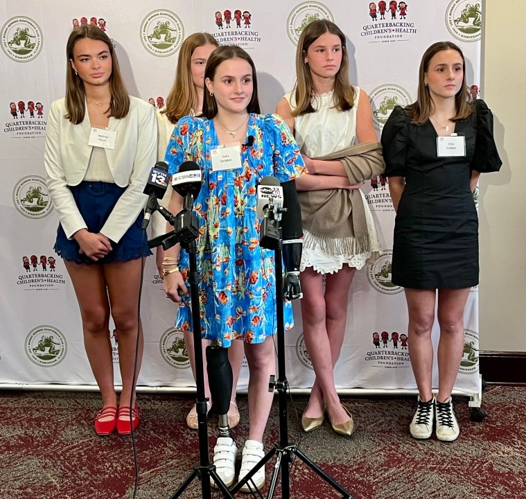 Shark attack survivor Lulu Gribbin shares her story with Monday Morning Quarterback Club