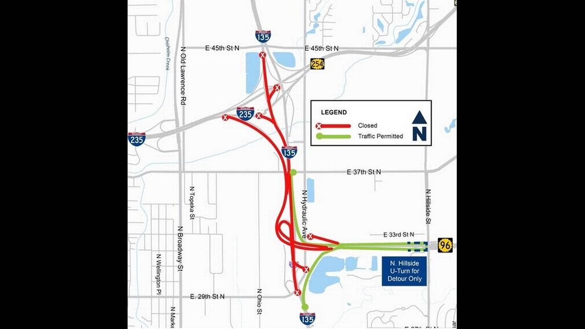 Part of I-135 south in Wichita will close for construction this weekend. Here is what to know