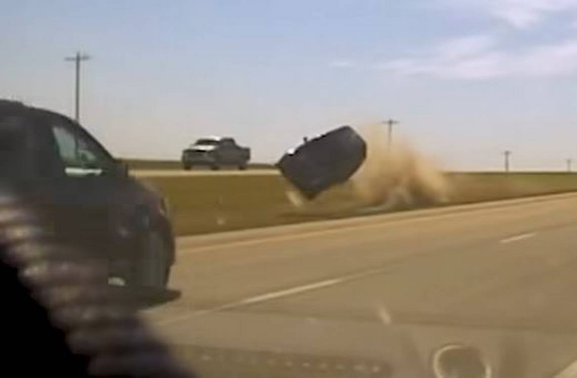 Kansas trooper's dashcam records airborne SUV on I-70. Why the driver wasn't hurt