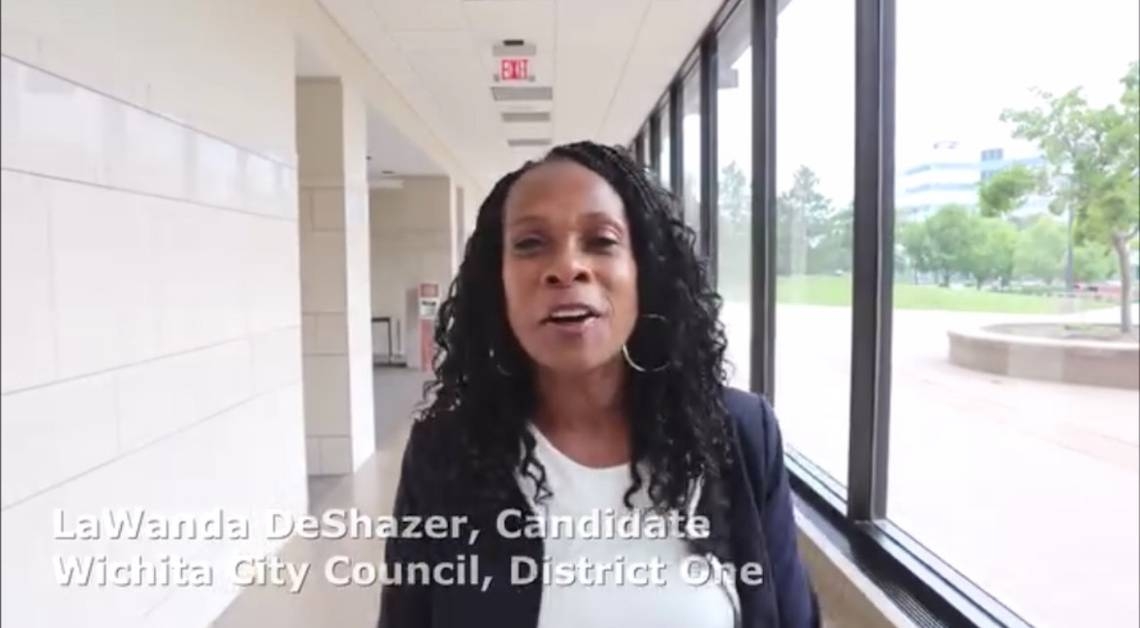 A Wichita City Council candidate taped campaign material in City Hall. Can she do that?