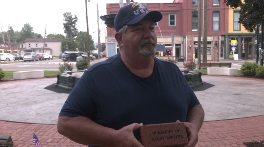 Owego Hose Team sells 1,000th memorial brick at Baker Fireman's Fountain
