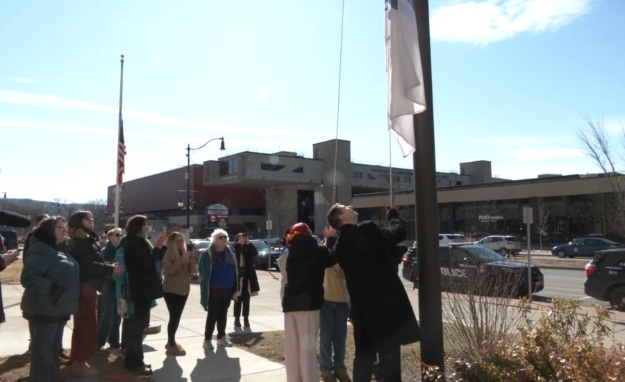 Women's History Month flag raising in Binghamton