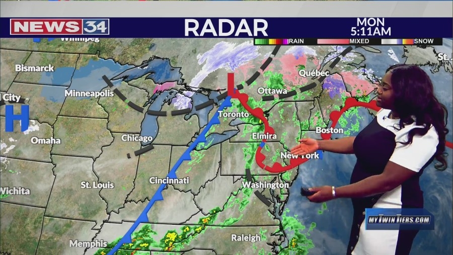Rain with a chance of thunder early today, then spotty showers