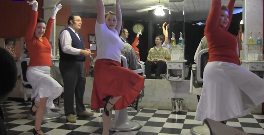 Peaches and Cream performing Valentine's Day murder mystery musical