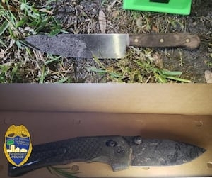 Photo released of knives found at the scene of officer-involved shooting on Jacksonville's Westside