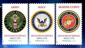 New USPS stamps to honor military branches, historic battlefields