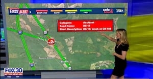 US Highway 17 closed in both directions due to accident, vehicle fire