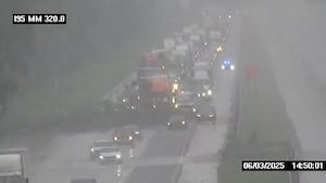 Tree blocking road on I-95 NB near International Golf Parkway in St. Johns County