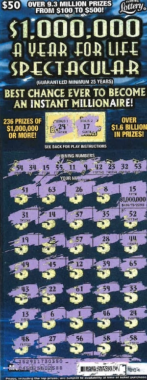 St. Johns County man wins $1 million in lottery scratch-off game
