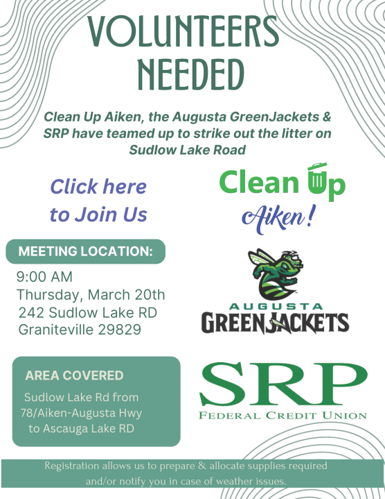 Clean Up Aiken to pick up trash on Sudlow Lake Road