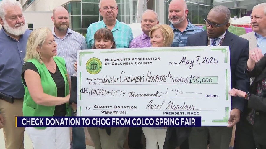 Merchants Association of Columbia County presents check to Children's Hospital of Georgia