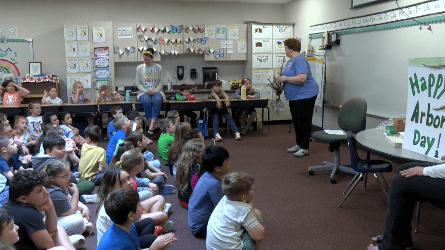 Tracy Elementary students gifted saplings for Arbor Day