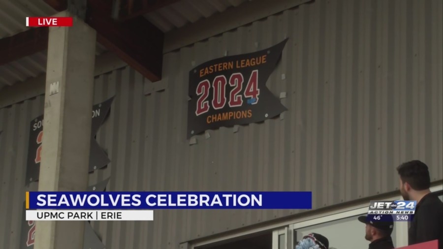 WATCH: Erie SeaWolves kick off 2025 season, raise banner