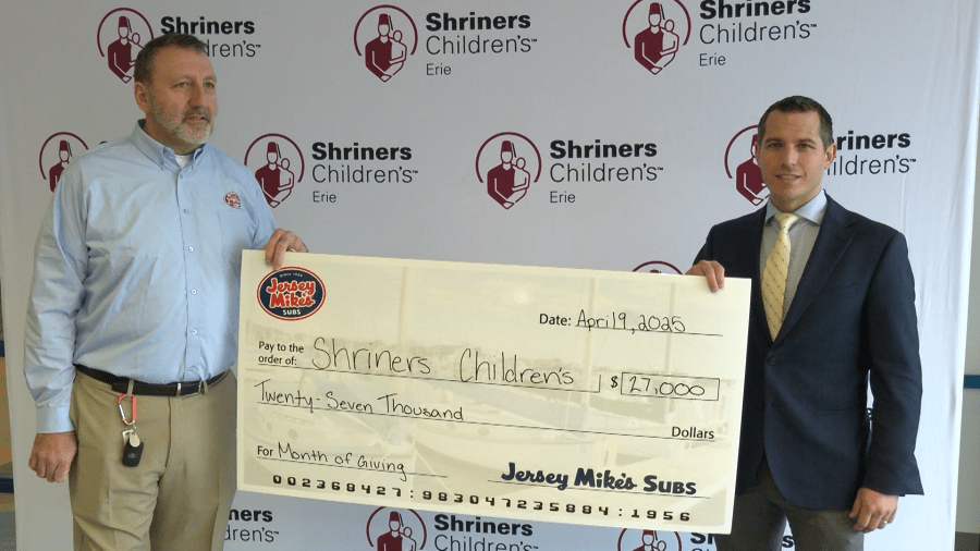 Jersey Mike's presents Shriner's Erie with annual donation