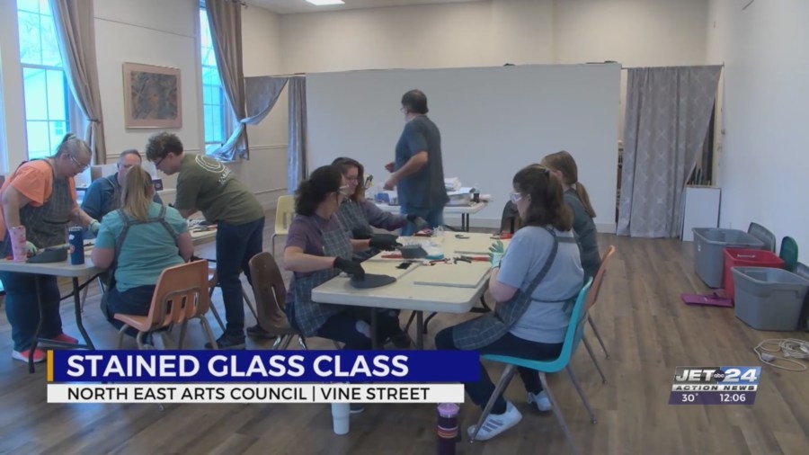 North East residents get a lesson in stained glass art