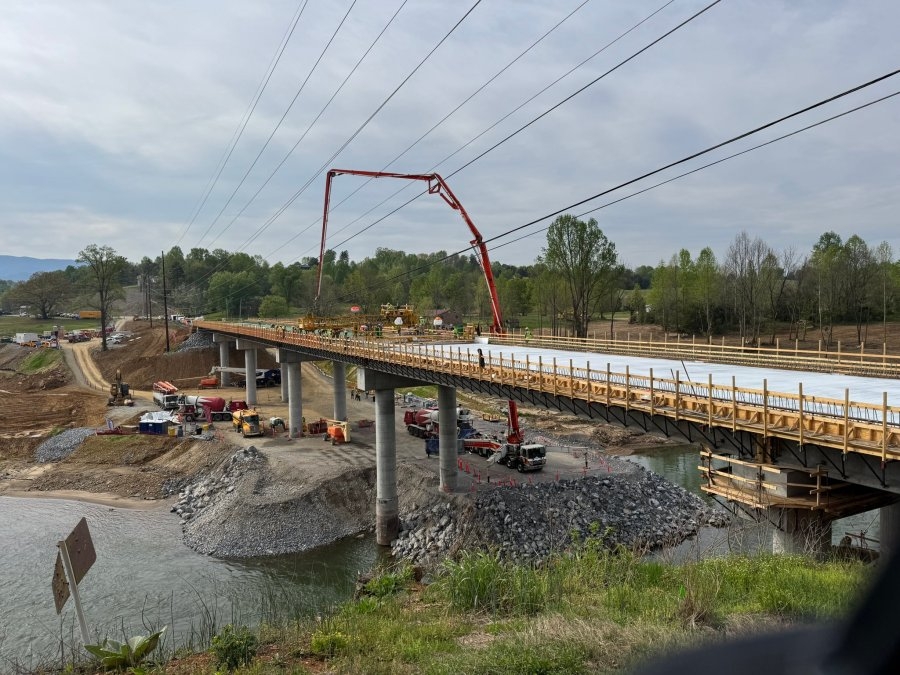 TDOT pours concrete at Kinser Bridge in Greene Co., signaling finish line of post-Helene repair