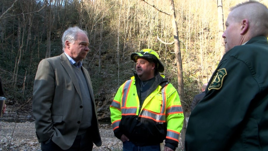 U.S Sen. Tim Kaine receives update on Virginia Creeper Trail in Damascus