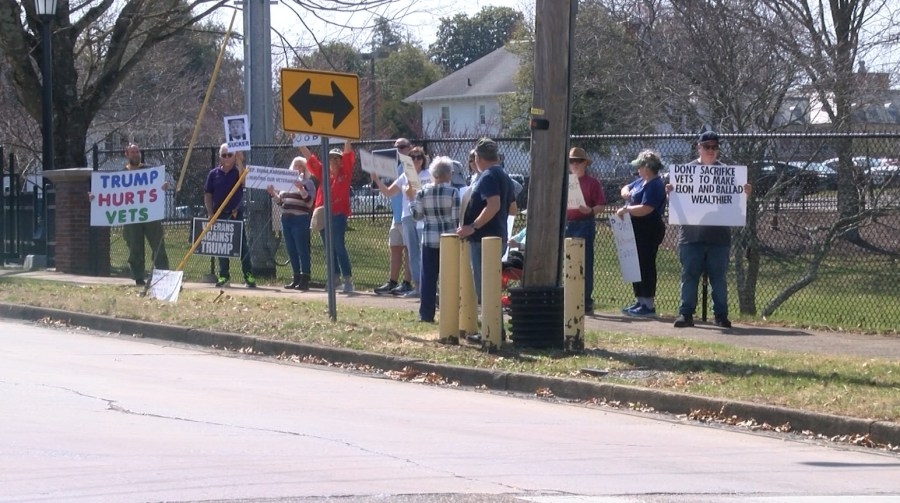 Protesters say DOGE-related cuts will be ‘very, very bad' for veterans health